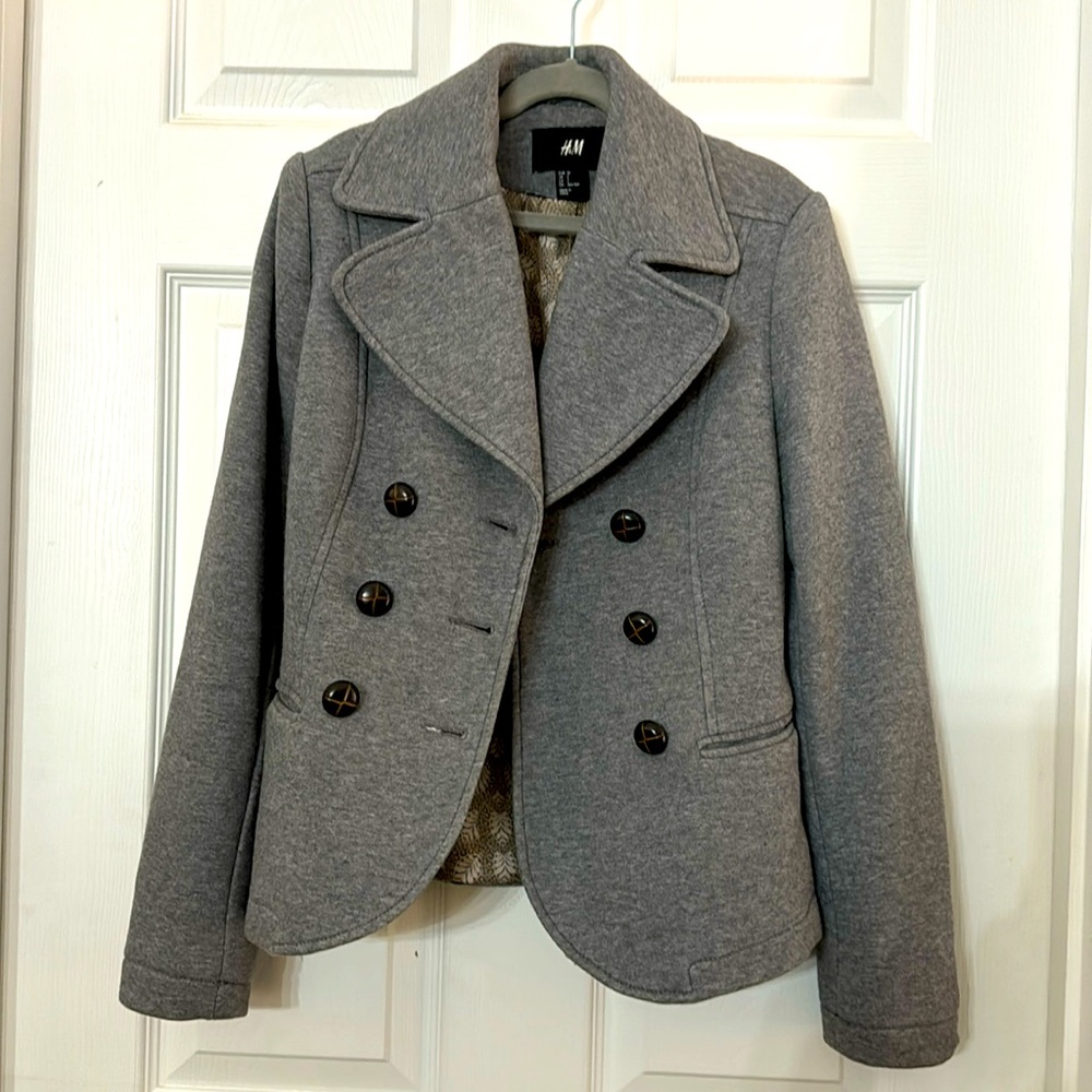 H&M double breasted jersey jacket Women’s size 2